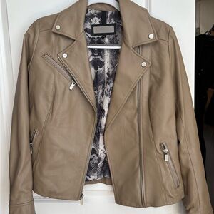 Wilsons Leather Women's Taupe Leather Jacket